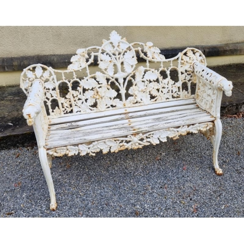 Lot 490, a heavy cast-iron bench in the Coalbrookdale style, €1,200-€1,500, Sean Eacrett