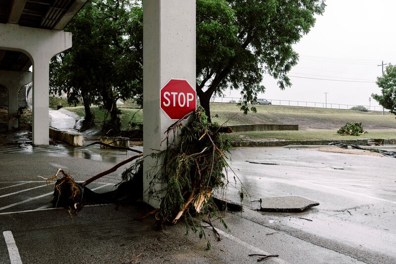 Debris left by the flooded Guadalupe river. Carter Johnston/The New York Times