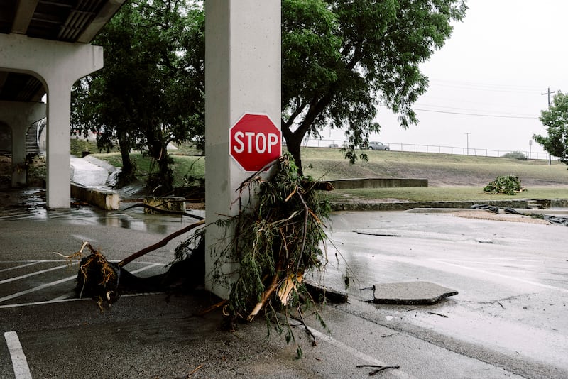 Debris left by the flooded Guadalupe river. Carter Johnston/The New York Times