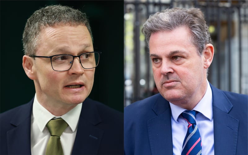 Minister for Culture Patrick O'Donovan (left) and RTÉ director general Kevin Bakhurst. Photographs: James Crombie/Inpho & Sam Boal/Collins