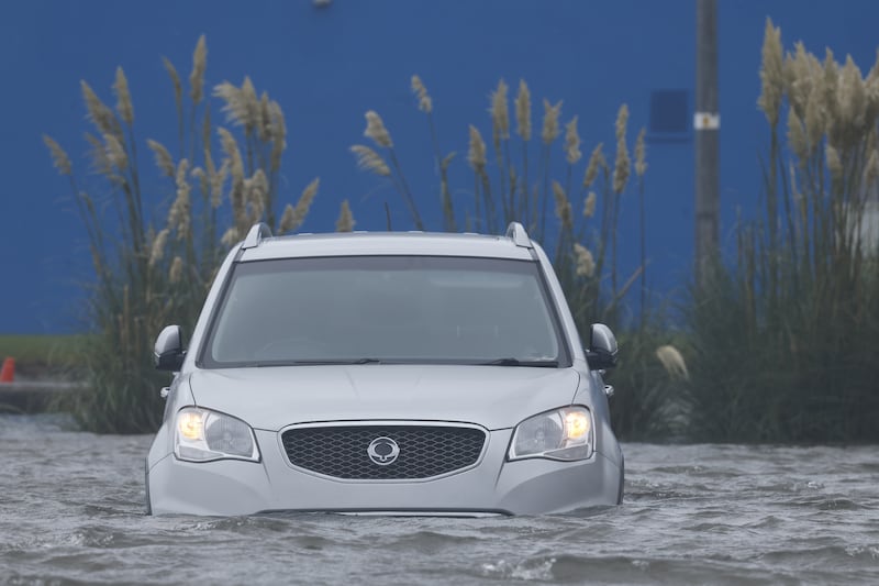 A car submerged in Salthill, Co Galway yesterday. Photograph: Nick Bradshaw