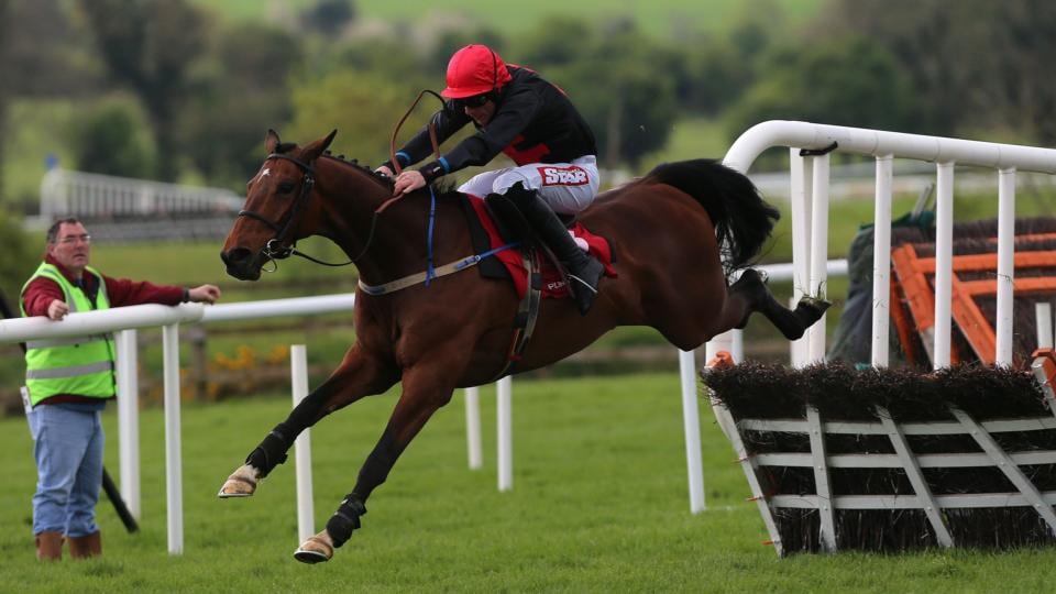 Le Vent D’Antan ridden by Davy Russell wins The Louis Fitzgerald Hotel Hurdle. Photograph: Niall Carson/PA Wire