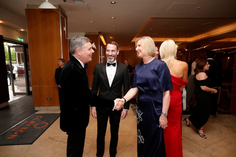 Minister for Finance, Paschal Donohoe TD; AmCham chief executive Paul Sweetman and AmCham 2025 president Liz Cunningham