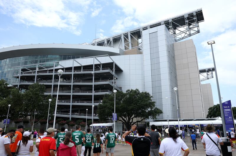 Fans arriving for the World Cup 2026 Group E match between Germany and Curaçao in Texas at NRG Park - temporarily called Houston Stadium for the duration of the tournament. Photograph: Molly Darlington/Getty Images