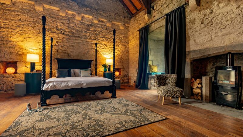One of the bedrooms in Tubrid Castle, Co Kilkenny. Photograph: Dylan Vaughan