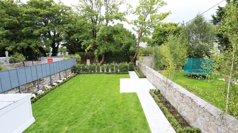 The landscaped back garden