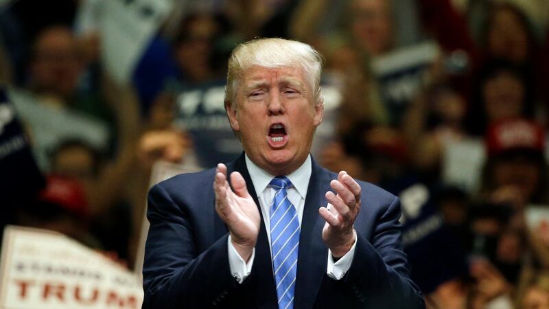 Donald Trump’s triumph completes an unlikely rise that has upended the political landscape and sets the stage for a bitter fall campaign. Photograph: Jae C Hong/AP