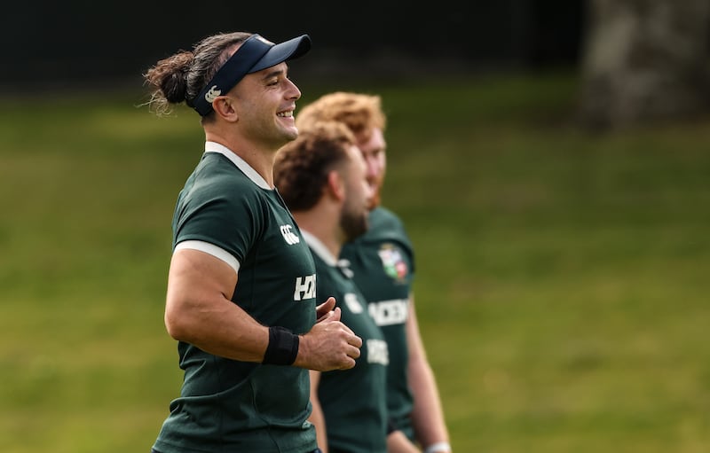 James Lowe in Lions training. Photograph: Billy Stickland/Inpho