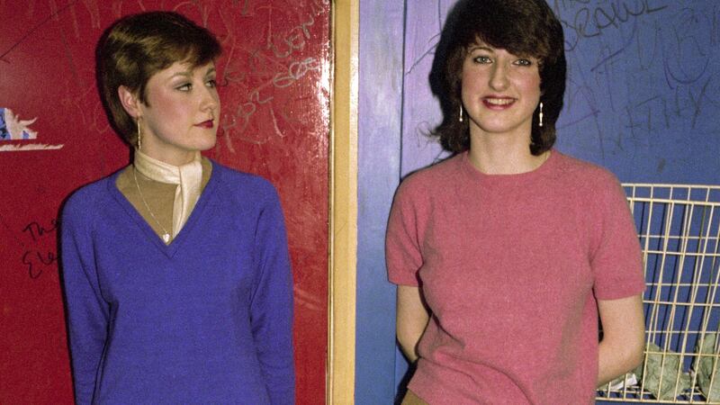 Two mod girls in Oxford Street, March 1981. Photograph: Anita Corbin