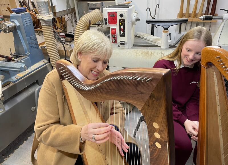 Irish presidential candidate Heather Humphreys canvasses in Gorey in Co Wexford, ahead of polling day on Friday. Photograph: Gráinne Ní Aodha/PA Wire