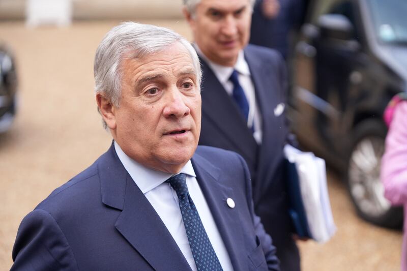 Italy's foreign minister, Antonio Tajani: 'The final goal is two peoples, two states but we need to pave the way for reaching this agreement.' Photograph: Nathan Laine/Bloomberg