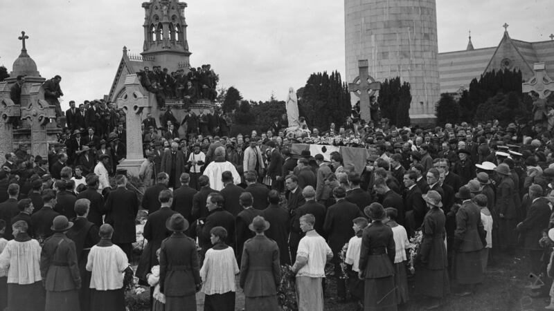 July 1922: The funeral of  Cathal Brugha at Glasnevin cemetery in Dublin. Photograph: Topical Press Agency/Getty Images