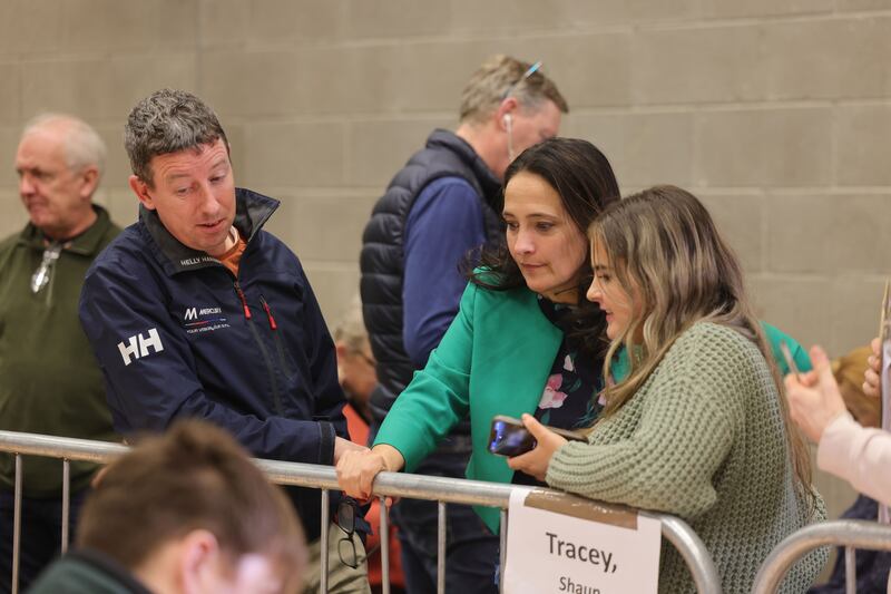 Catherine Martin, Green Party watching counting of votes at the count centre for the Dublin Rathdown Constituency at Ballinteer Community School.  Alan Betson / The Irish Times

