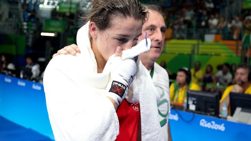 A disappointed Katie Taylor after her loss to Finland’s Mira Potkonen  in Rio. Photograph: Dan Sheridan/Inpho