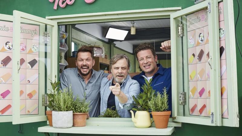 Jamie and Jimmy’s Friday Night Feasts: Jimmy Doherty, Mark Hamill and Jamie Oliver