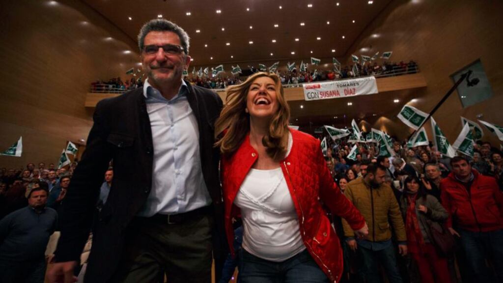 Andalusia’s regional government president and Socialist Party candidate Susana Díaz at an election campaign rally in Alcala de Guadaira on March 17th. Photograph: Marcelo Del Pozo/Reuters