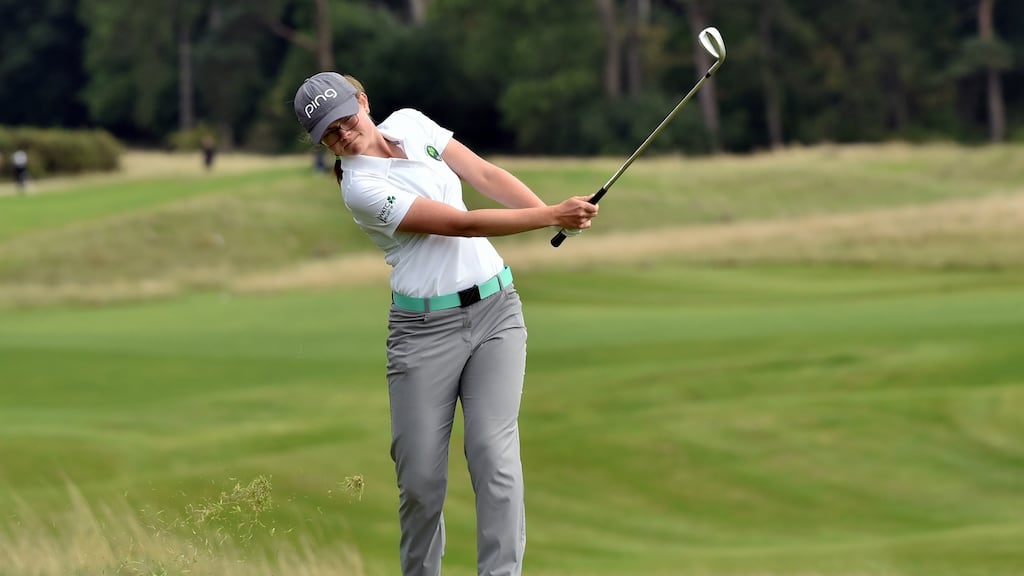 Annabel Wilson (Ireland) pitching to the 15th green in the third round of the 2018 World Amateur Team Championship (Esprito Santo Trophy) at Carton House. Photo: Pat Cashman