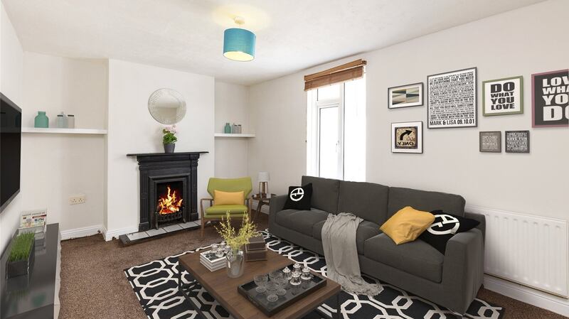 Living room with digital/virtual interiors added..