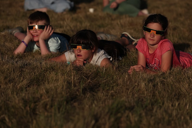 Watching the solar eclipse at Dunsink Observatory. Photograph: Clodagh Kilcoyne for The Irish Times