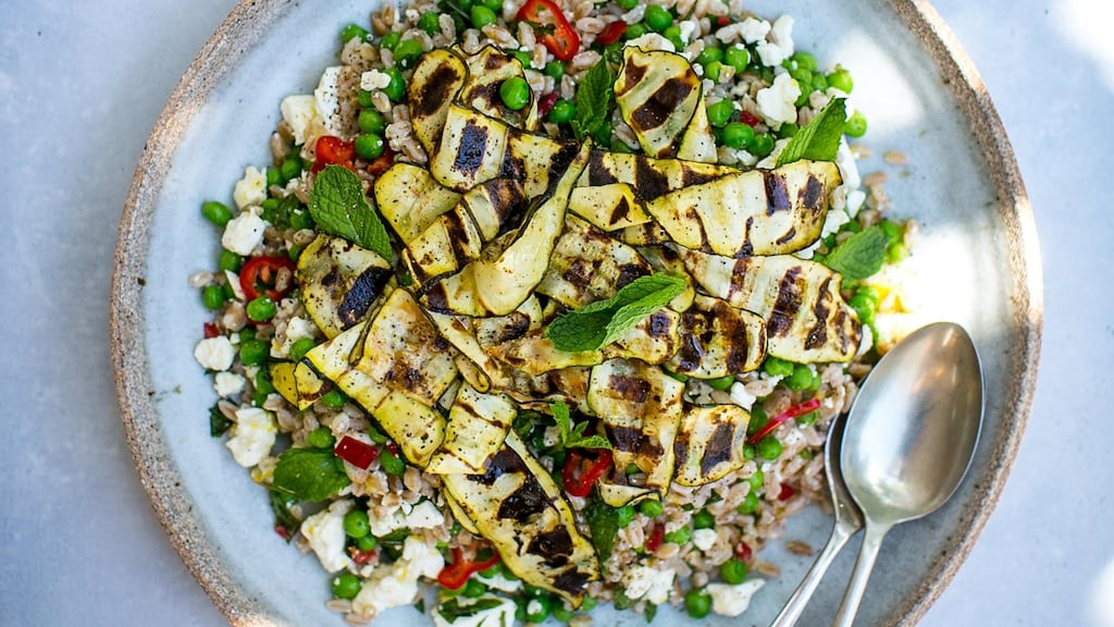 Whisk the ingredients for the chilli mint salsa together in a bowl. Squeeze in any remaining juice from the lemons.