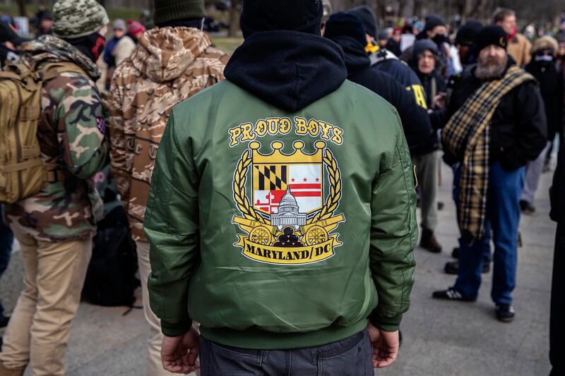 The Proud Boys had been known for street fights with left-wing activists for a number of years. Photograph: Victor J Blue/New York Times