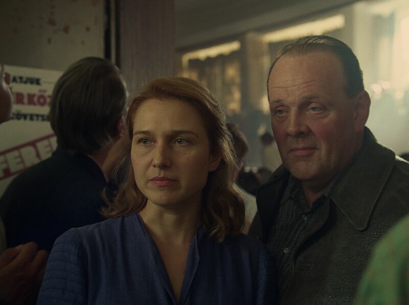 Andrea Waskovics as Klára and Grégory Gadebois as Mihály in Orphan