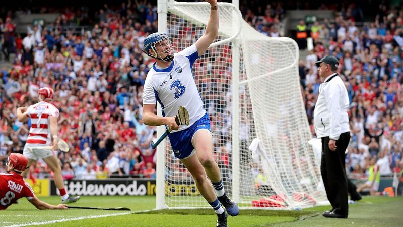 Waterford’s Austin Gleeson celebrates scoring a superb goal against Cork in 2017. File photograph: Getty Images