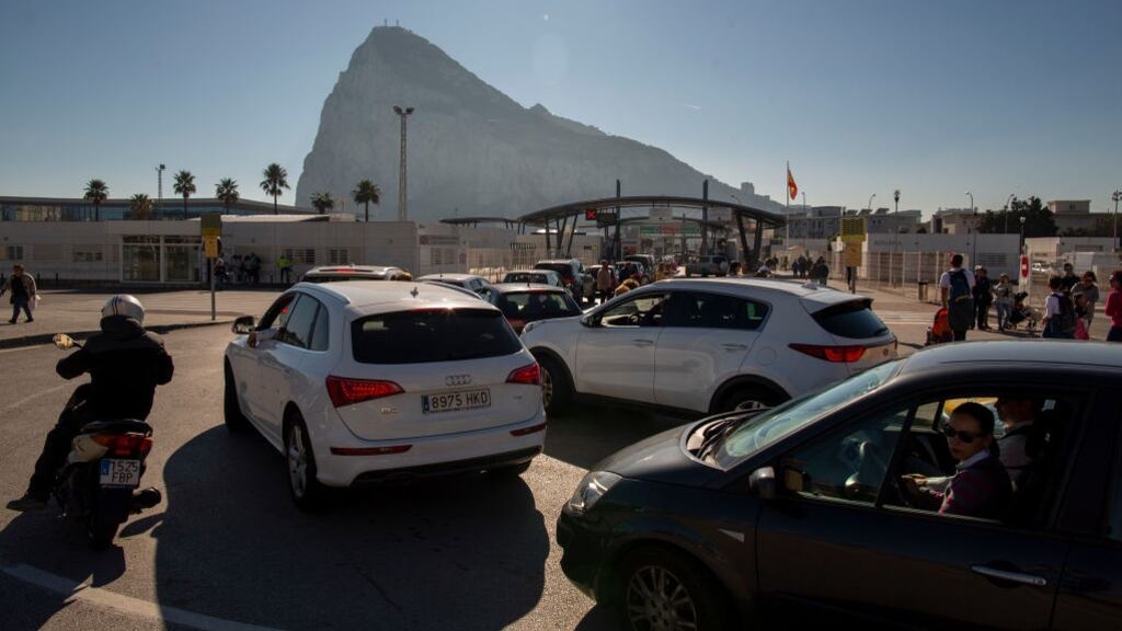 The border crossing between Spain and Gibraltar.