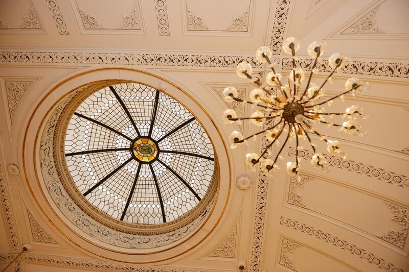 A ceiling in detail at the Stephen’s Green Hibernian Club, in Dublin. Photograph: Bryan O’Brien