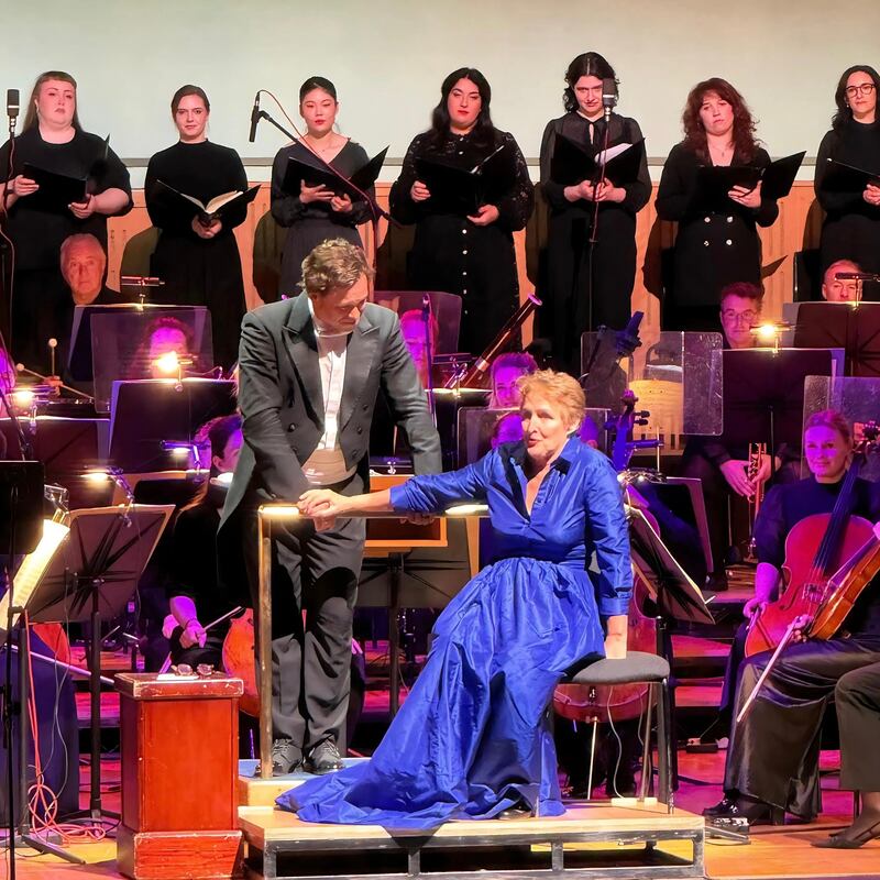 Beatrice & Benedict: conductor Ryan McAdams and narrator Fiona Shaw at the National Concert Hall