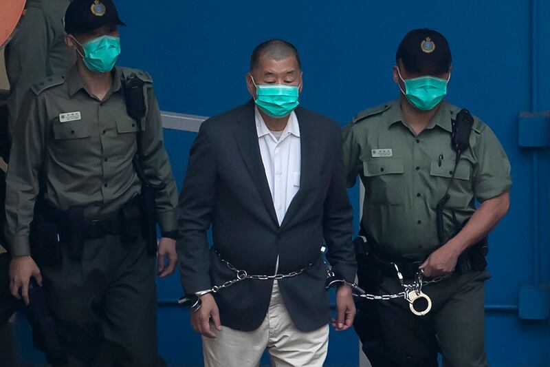 Apple Daily founder Jimmy Lai in court in Hong Kong in December last year. Photograph: Kin Cheung/AP