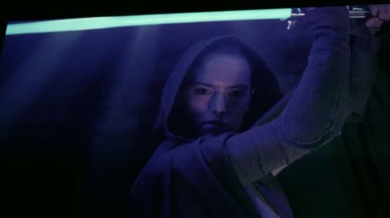 Daisy Ridley as Rey in a scene from the behind-the-scenes video of Star Wars: The Last Jedi. Photograph: YouTube
