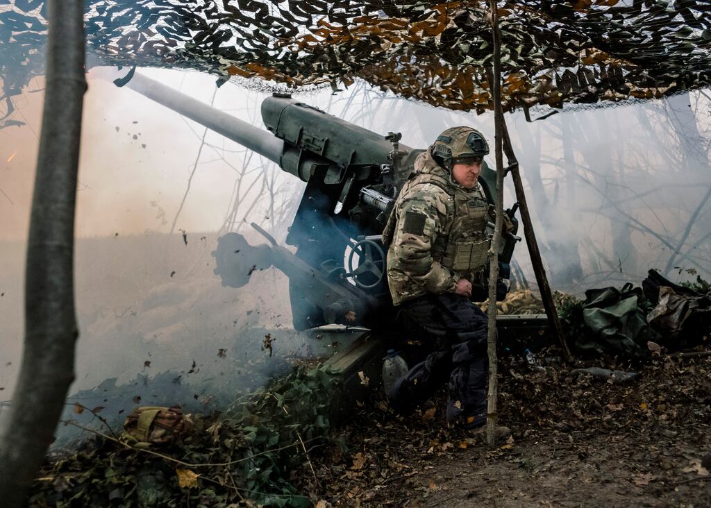 Russian soldiers at an artillery position in the Kursk region of western Russia, Photo: Nanna Heitmann/The New York Times