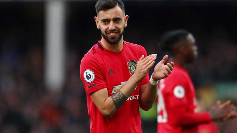 Bruno Fernandes will start for Manchester United against City on Sunday. Photograph:  Jan Kruger/Getty