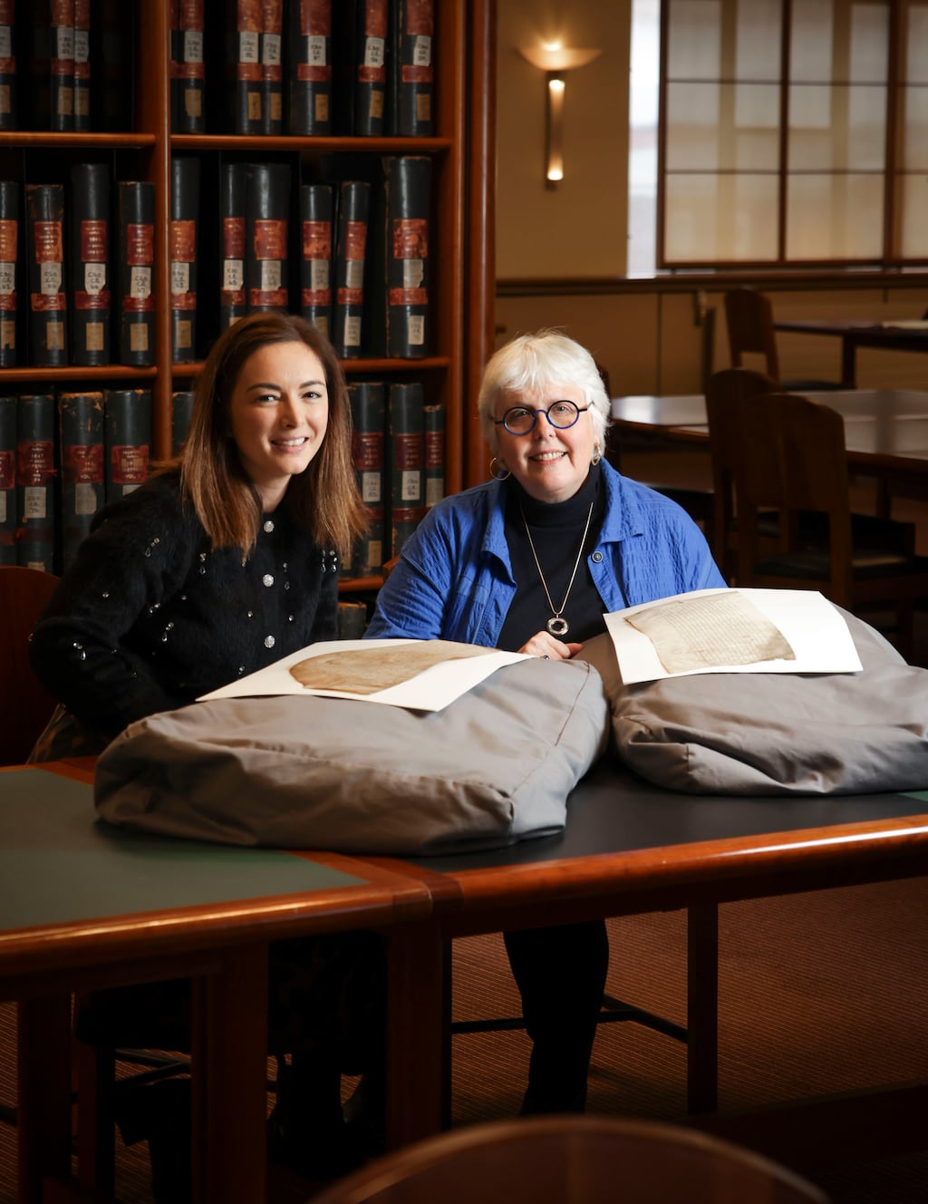 Dr Bronagh McShane and Prof Jane Ohlmeyer in the National Archives of Ireland. Photograph: Chris Bellew/Fennell