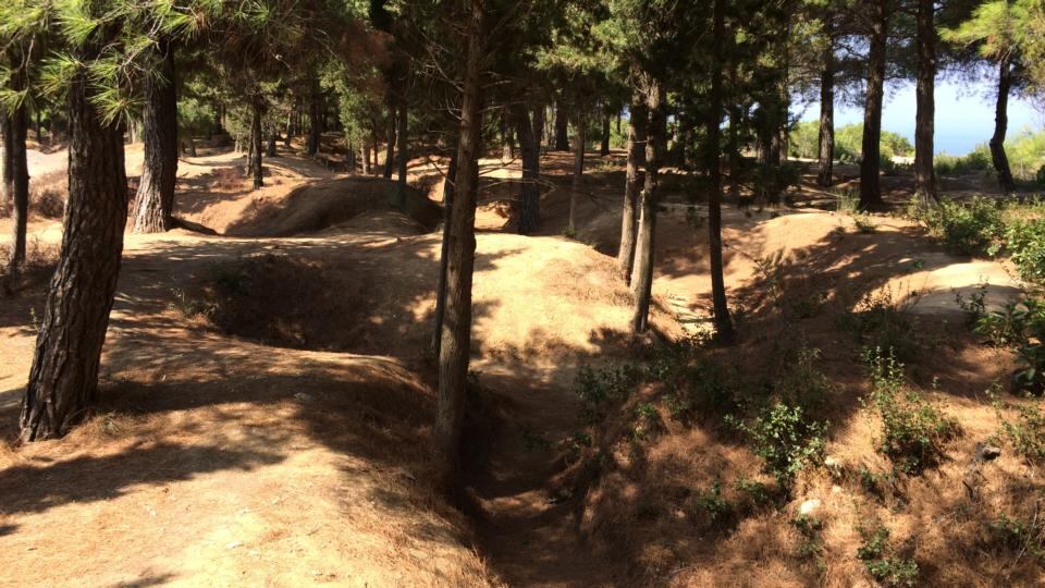 Turkish trenches at Johnston’s Jolly cemetery on Sari Bair ridge. Photograph: Peter Murtagh