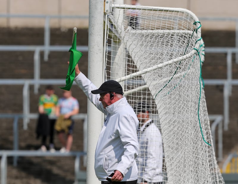 Goalkeepers will continue to be allowed to play out of goal but once past the 65 metre line, must be covered by another player. Photograph: Ken Sutton/Inpho