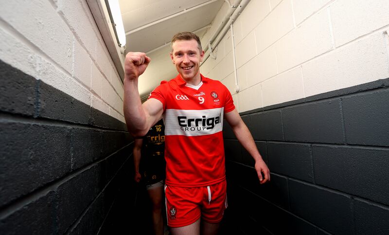 How will Emmet Bradley and his Derry team mates deal with being favourites? Photograph: Ryan Byrne/Inpho