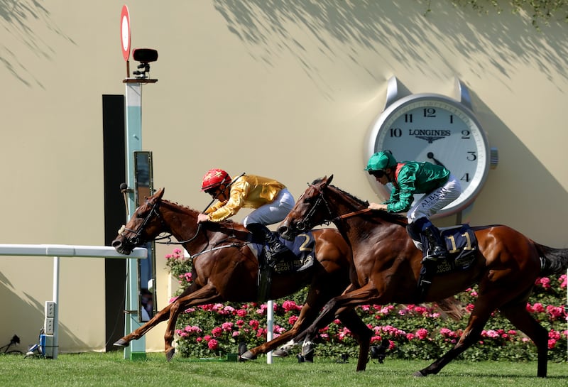 Cercene, ridden by Gary Carroll, winning the Coronation Stakes on day four at Royal Ascot. Photograph: Tom Dulat/Getty Images for Ascot Racecourse