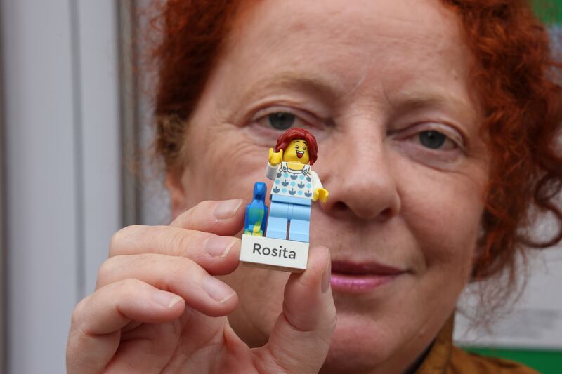 Mini-Me: Rosita Boland with her personalised Lego figure. Photograph: Nick Bradshaw