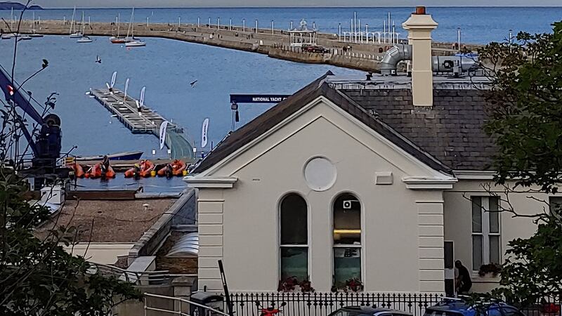 View of Dún Laoghaire harbour from Marine Road in Co Dublin.