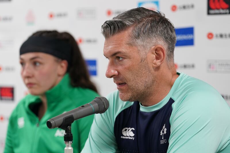 Ireland head coach Greg McWilliams: 'I was really pleased with how they stuck to task and backed each other up. If you have that, it’s a good thing.' Photograph: Akito Iwamoto/Inpho