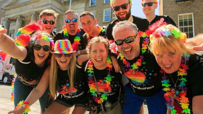 Tesco staff participating in the Dublin Pride Parade. Photograph: Gareth Chaney/Collins
