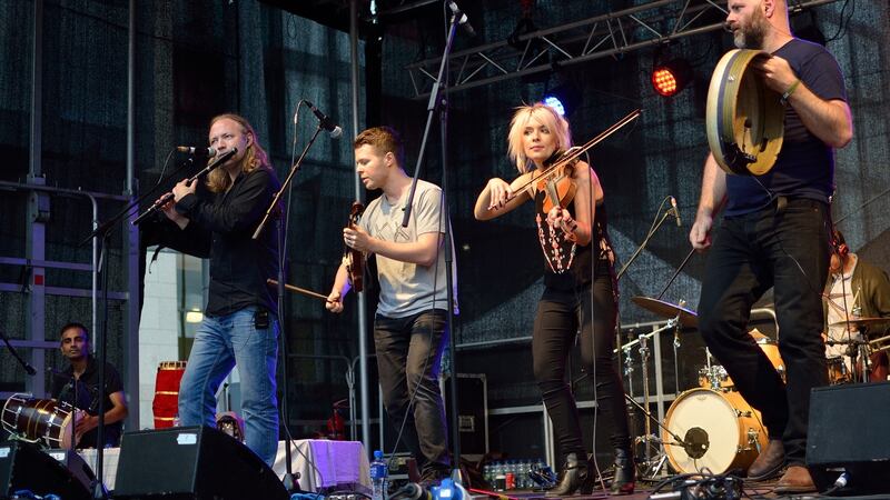 Irish  band Jiggy performing live on stage
