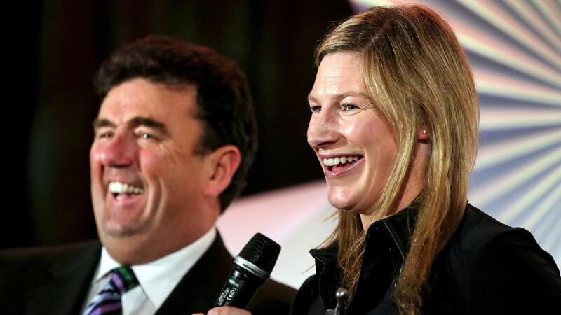 Des Cahill with Nina Carberry. Photograph: Donall Farmer/Inpho