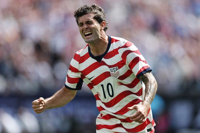 Christian Pulisic of USA celebrates after scoring his team's second goal during the international friendly against Senegal at Bank of America Stadium in Charlotte, North Carolina, in May. Photograph: Omar Vega/USSF/Getty 