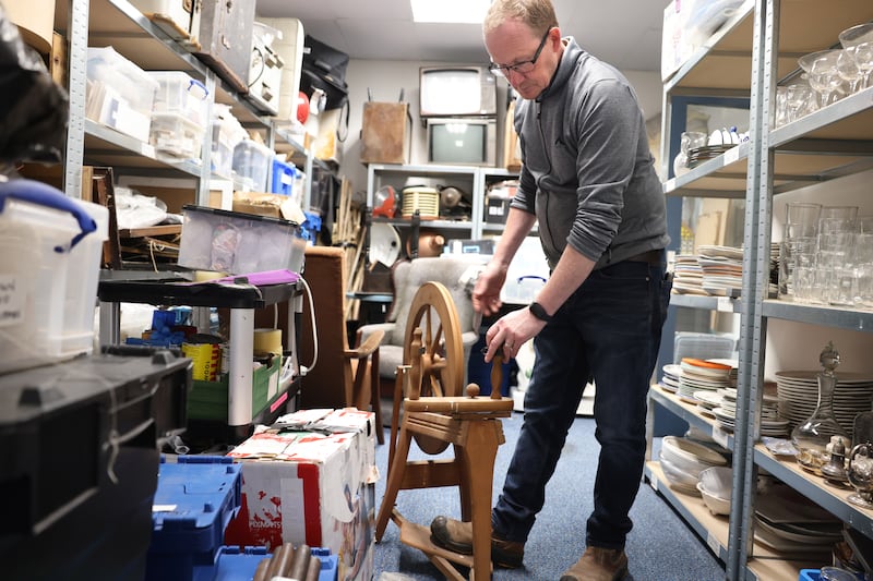 Barry O’Brien, Druid Production Manager, in the Druid Set Workshop, at Ballybane Industrial Estate, Galway. Photograph: Dara Mac Dónaill / The Irish Times
