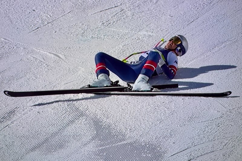 Lindsey Vonn airlifted off mountain after crashing in Olympic women’s downhill
