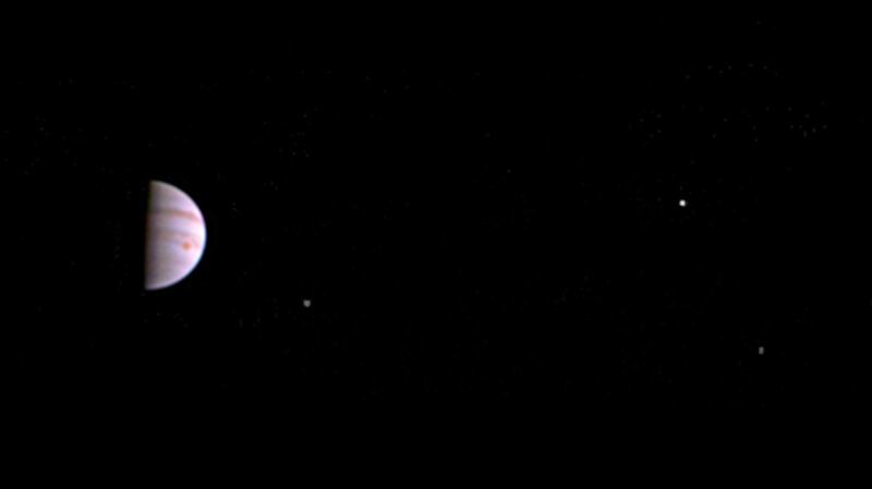A file image  from Nasa, shows a colour view from the Juno spacecraft made from some of the first images taken by JunoCam after the spacecraft entered orbit around Jupiter on July 5th. Photograph: Getty/Nasa