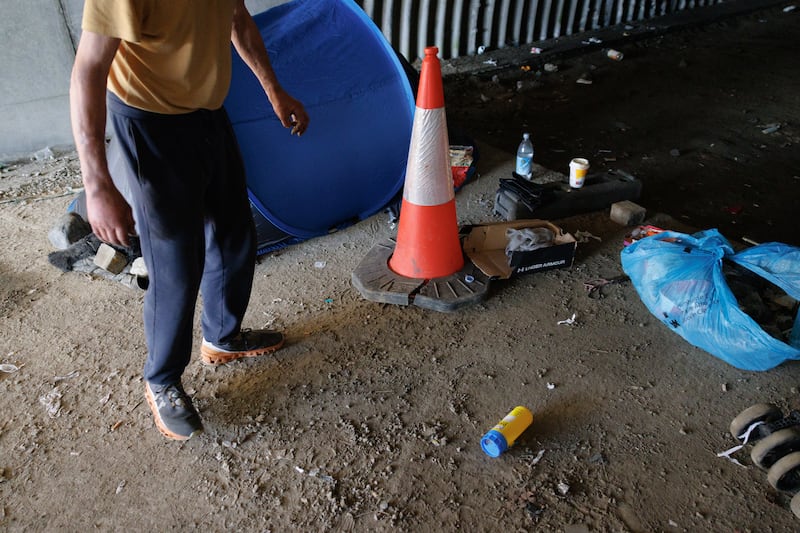Philip (56), from Co Wexford, returned from hospital a few weeks ago to find his tent and belongings “all burned”.